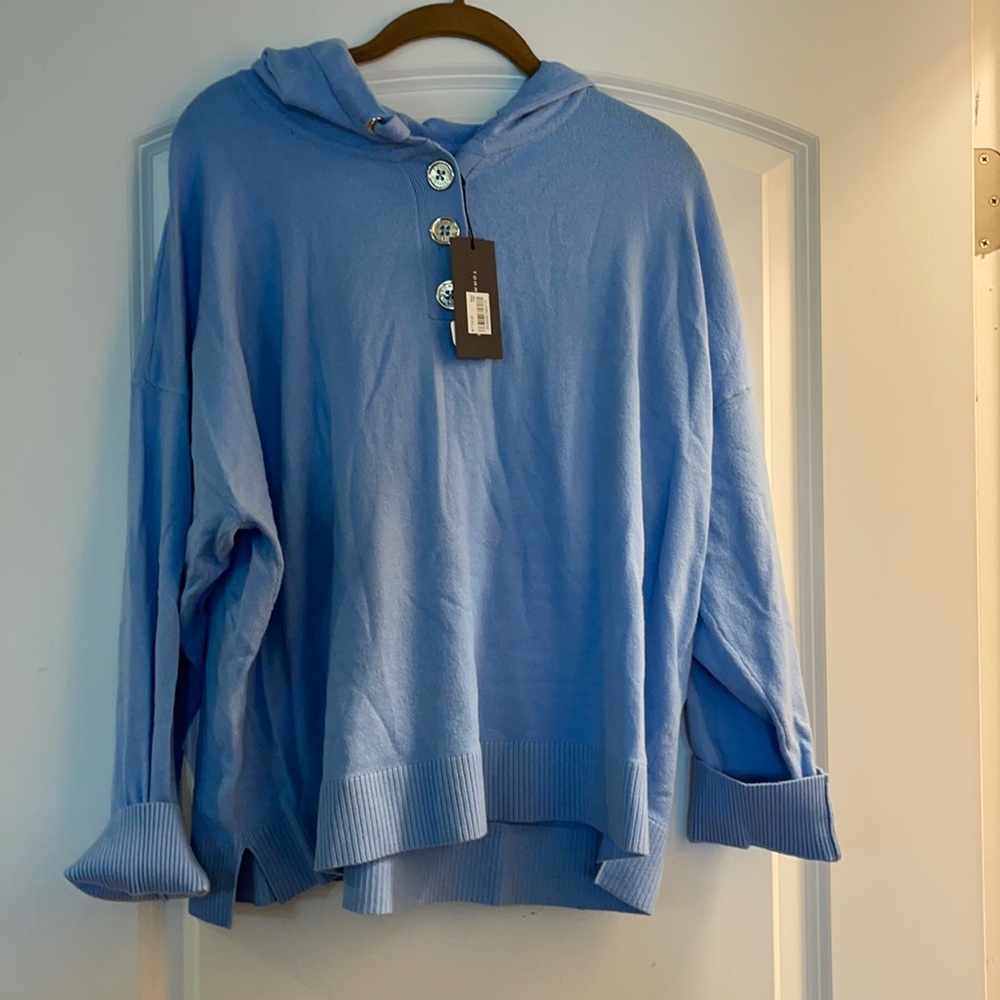 Tommy Hilfiger XL blue  hooded soft signature sweater NWT